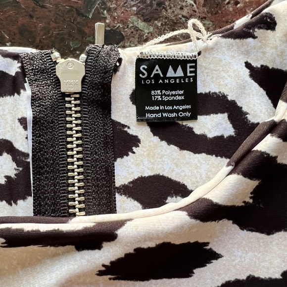 New SAME SWIM Bridgette Belted One Piece Swimsuit in Black Leopard - Picture 4 of 8